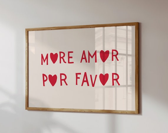 More Amor Por Favor Minimalist Heart Poster