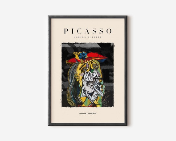 Picasso Exhibition, Neutral Beige Abstract Vintage