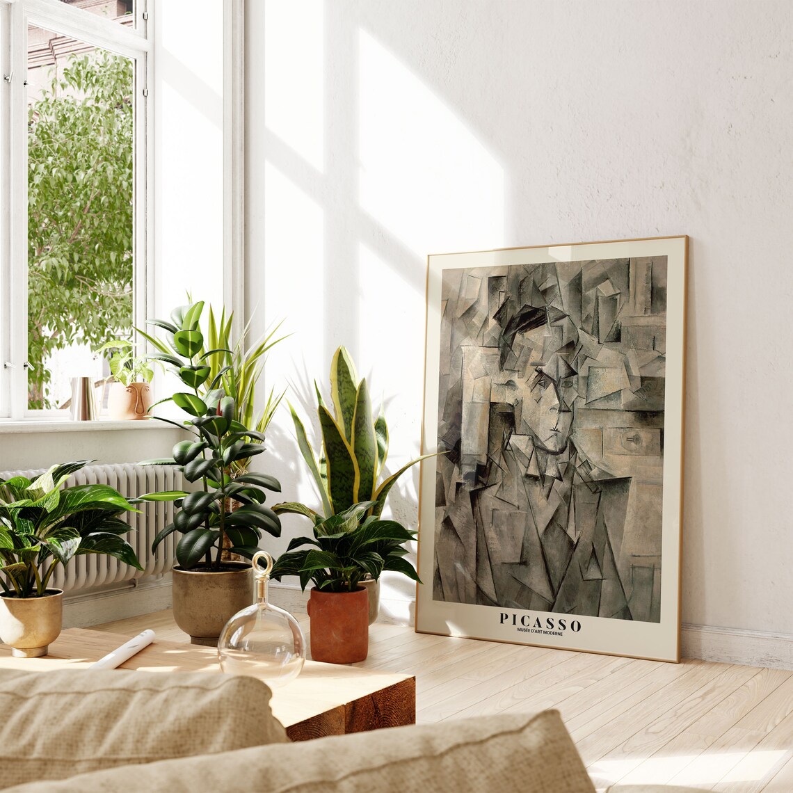 Picasso Cubist Portrait Monochrome Modern Museum Gallery Poster - Image 3