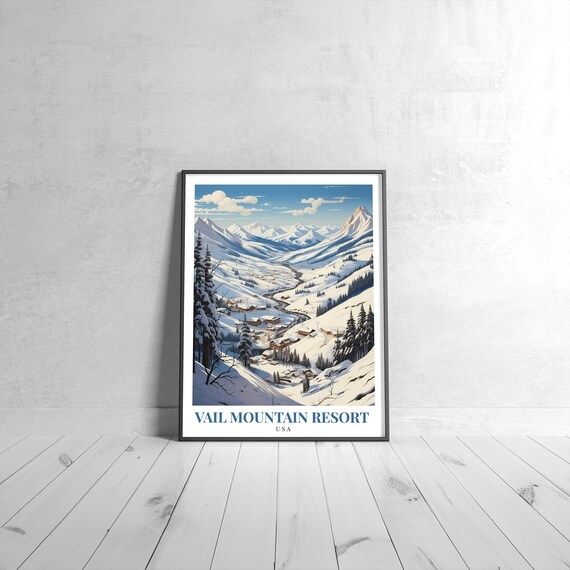 Vail Mountain Resort Vintage Travel Poster