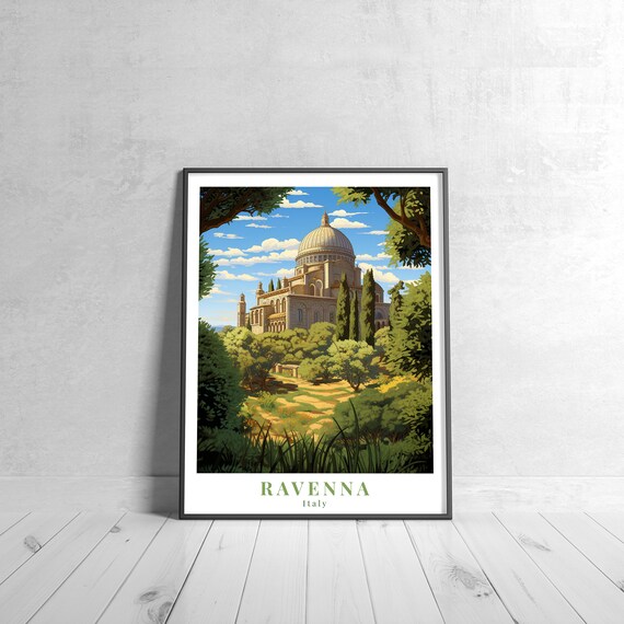 Ravenna Italy Vintage Travel Poster Historic Basilica Landmark