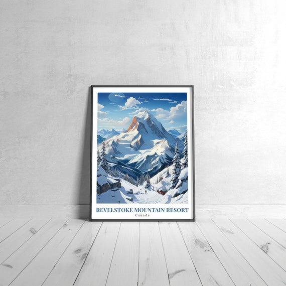 Revelstoke Mountain Resort Vintage Travel Poster Retro Canada Art Print Colorful Home Decor Wall Unique Gift
