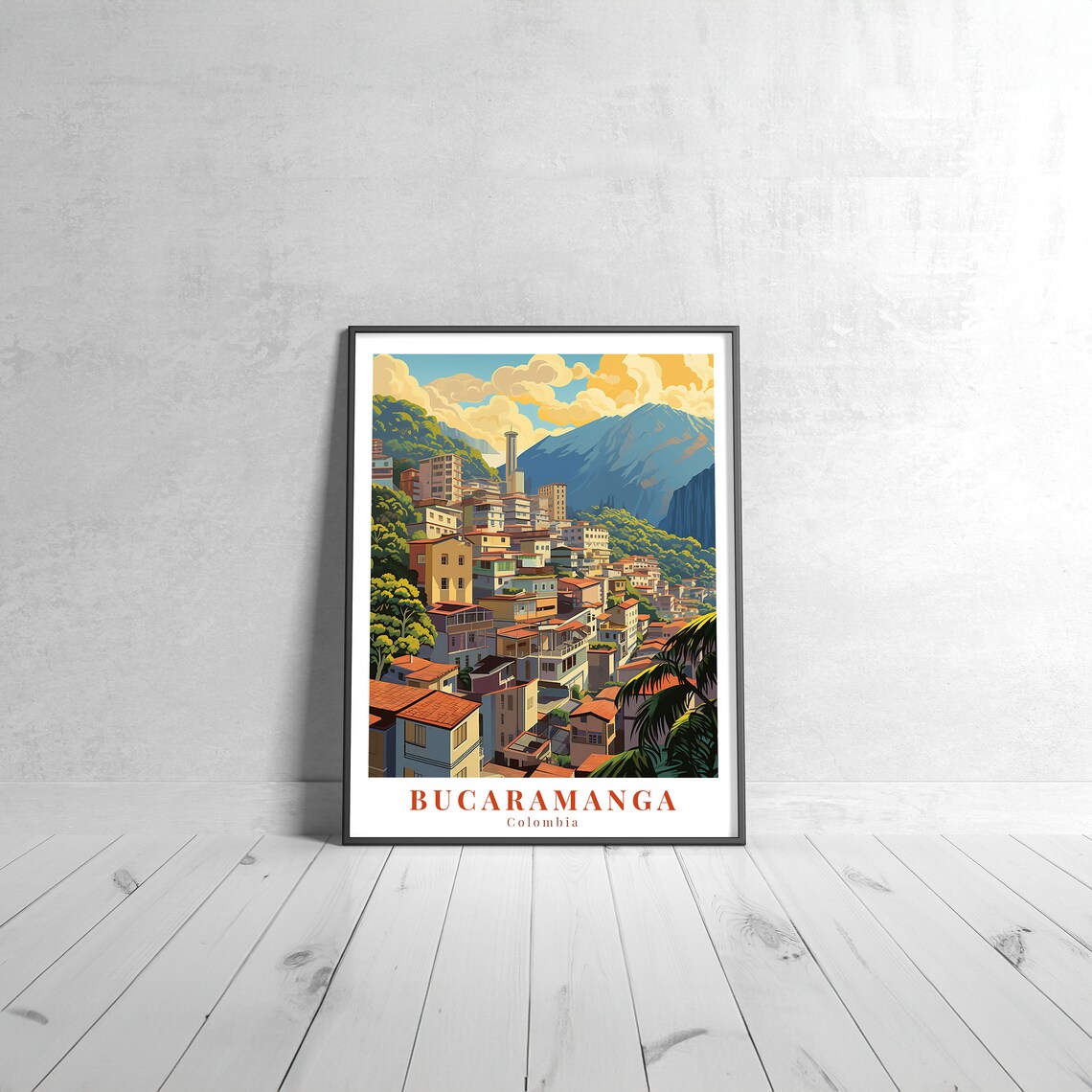 Bucaramanga Vintage Travel Poster, Colombia Art Print