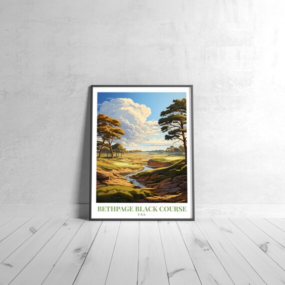 Bethpage Black Golf Course USA Landscape Vintage Travel Poster Golf Gift