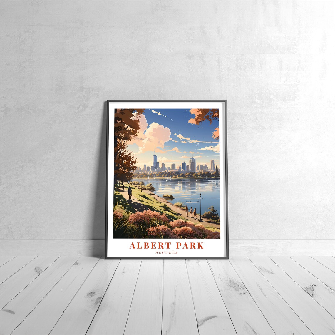 Albert Park Vintage Travel Poster, Australia