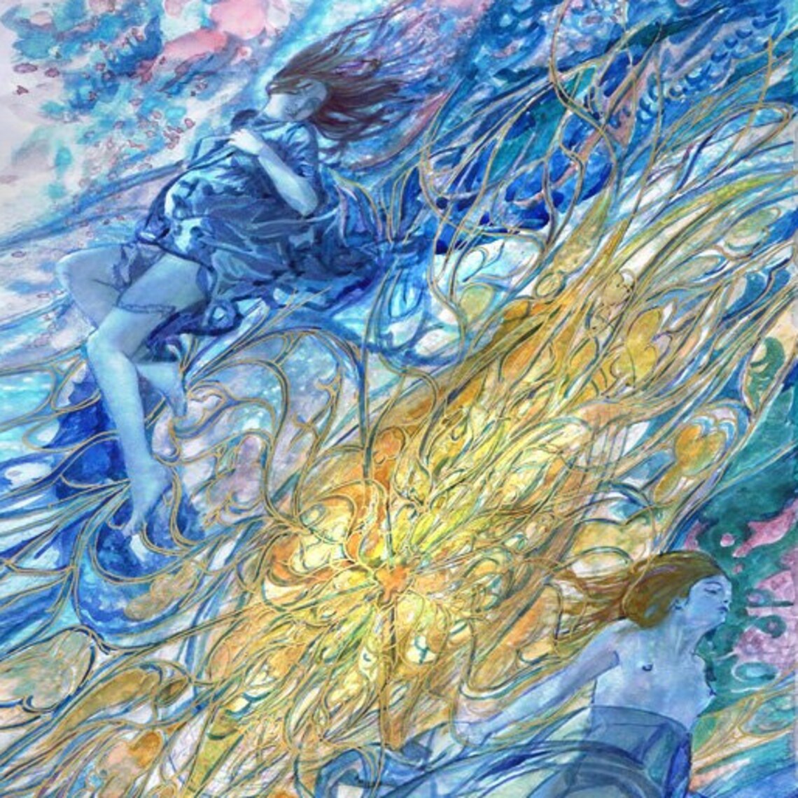 Water Goddess Watercolor, Divine Feminine Tree Of Life