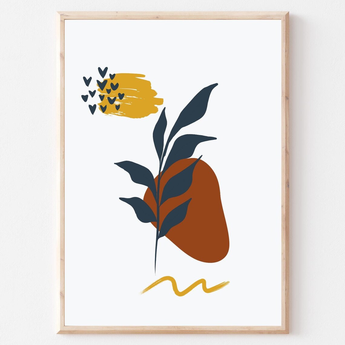 Boho Floral Art Print, Minimalistic Decor