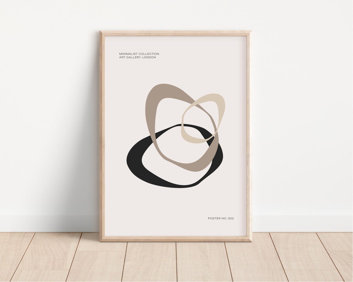 Interlocking Oval Rings Minimalist Gallery London Art Poster