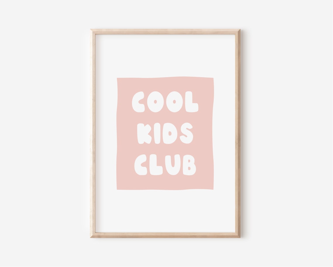 Cool Kids Club Print Girl Nursery Decor Nursery Print Kids Room Print Playroom Decor Pink Wall Art Girl Room Decor Wall Art - Image 3