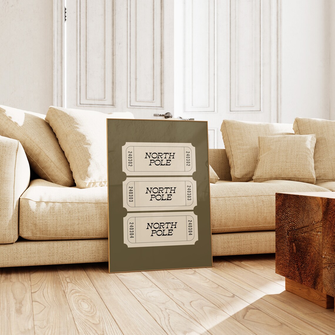 North Pole Ticket Boho Christmas Wall Art Print - Image 3