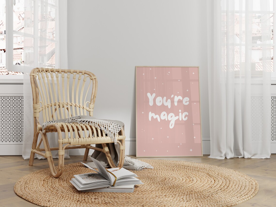 You're Magic Art Print, Pink Boho Nursery Decor - Image 4
