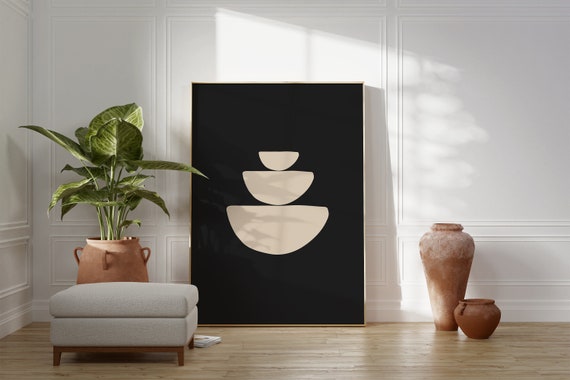 Beige And Black Abstract Art Print Minimalist Wall Art Neutral Wall Decor Beige Wall Art Neutral Abstract Print Wall Art