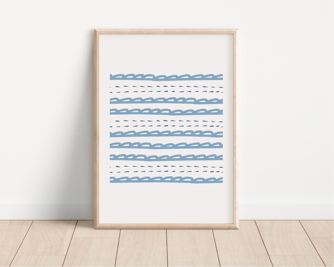 Coastal Abstract Waves Art Print, Beachy Wall Art - Image 2