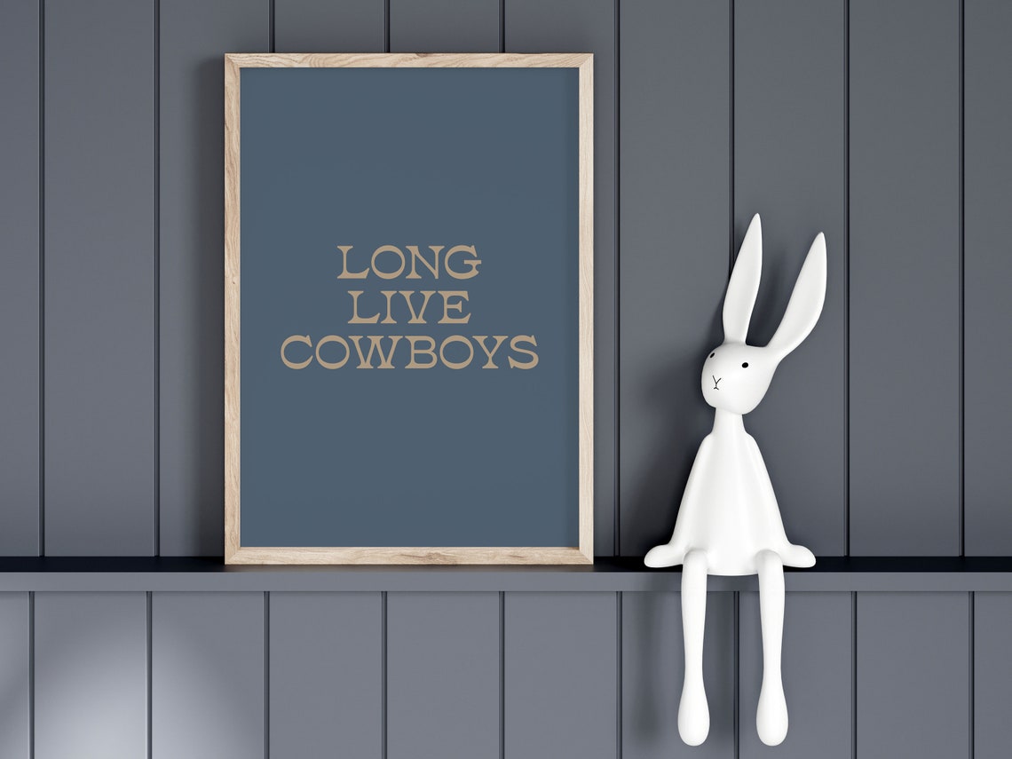 Long Live Cowboys Navy Typography Nursery Western Decor Poster - Image 3