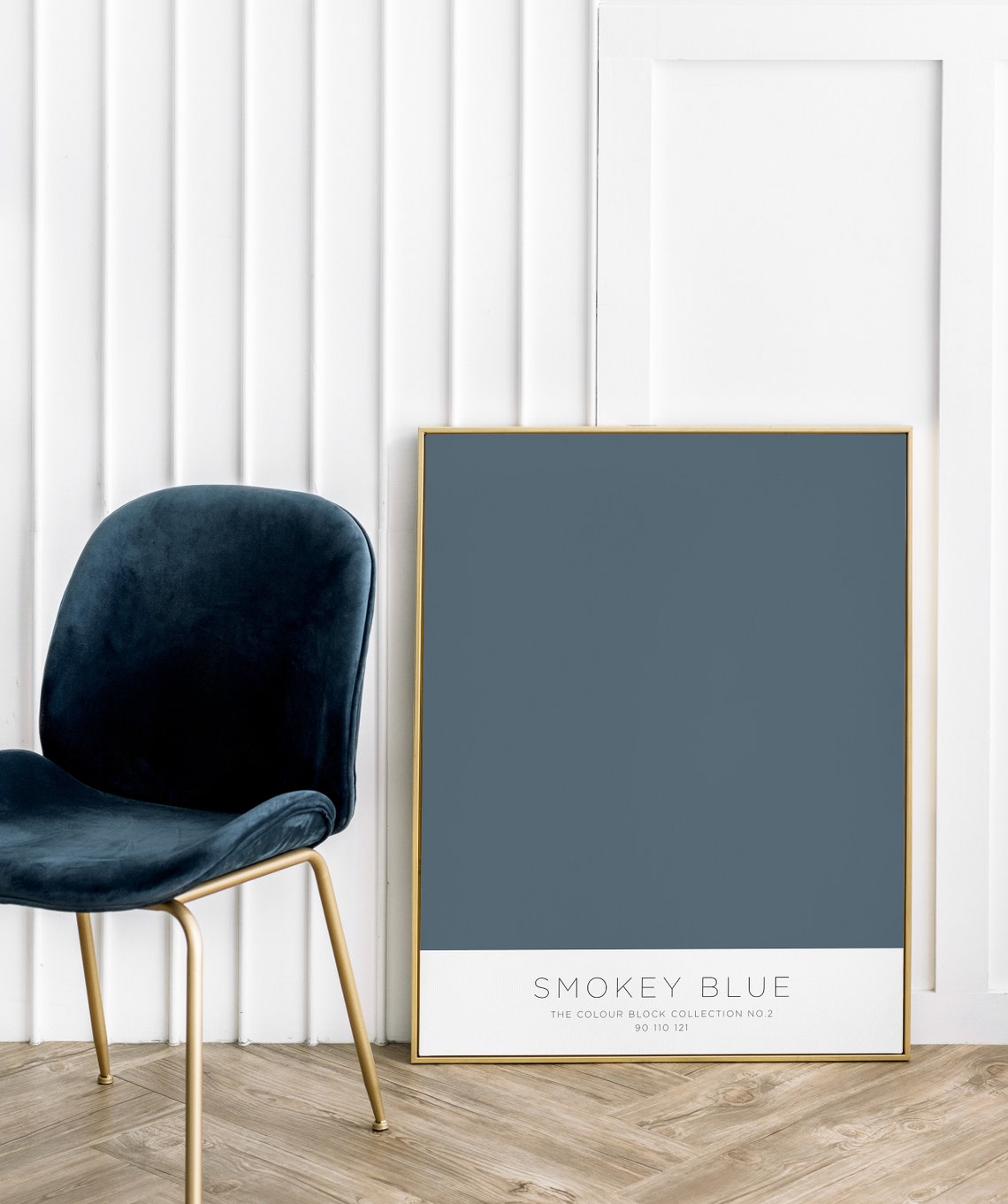 Smokey Blue Colour Block Collection No 2 Modern Minimalist Poster - Image 4