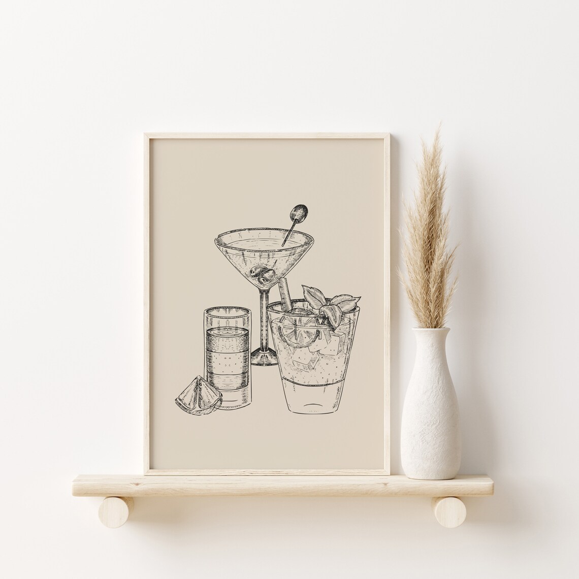 Cocktail Print, Bar Cart Wall Art Poster - Image 2