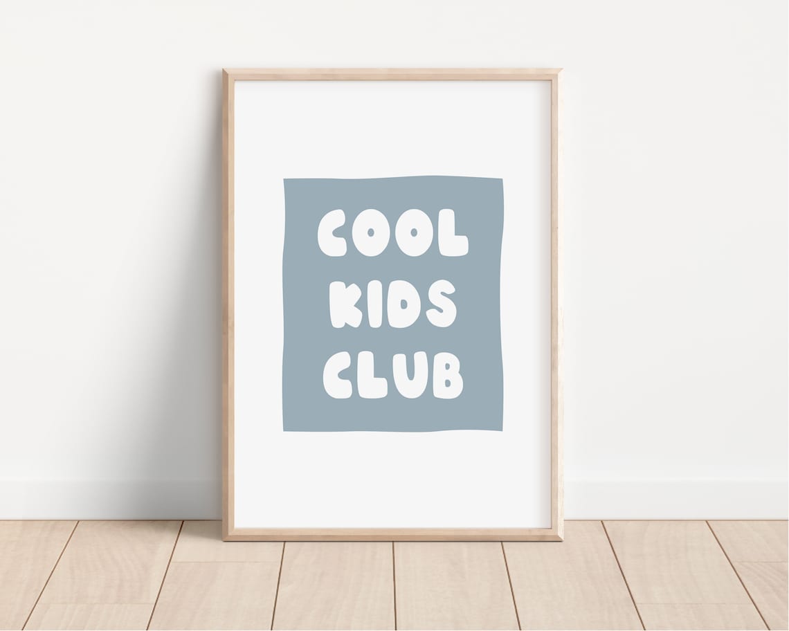 Cool Kids Club Print, Boys Nursery Decor Art Print