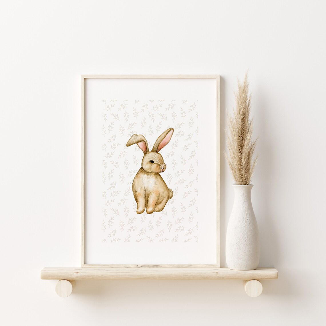 Bunny Nursery Print Set, Girls Room Wall Art