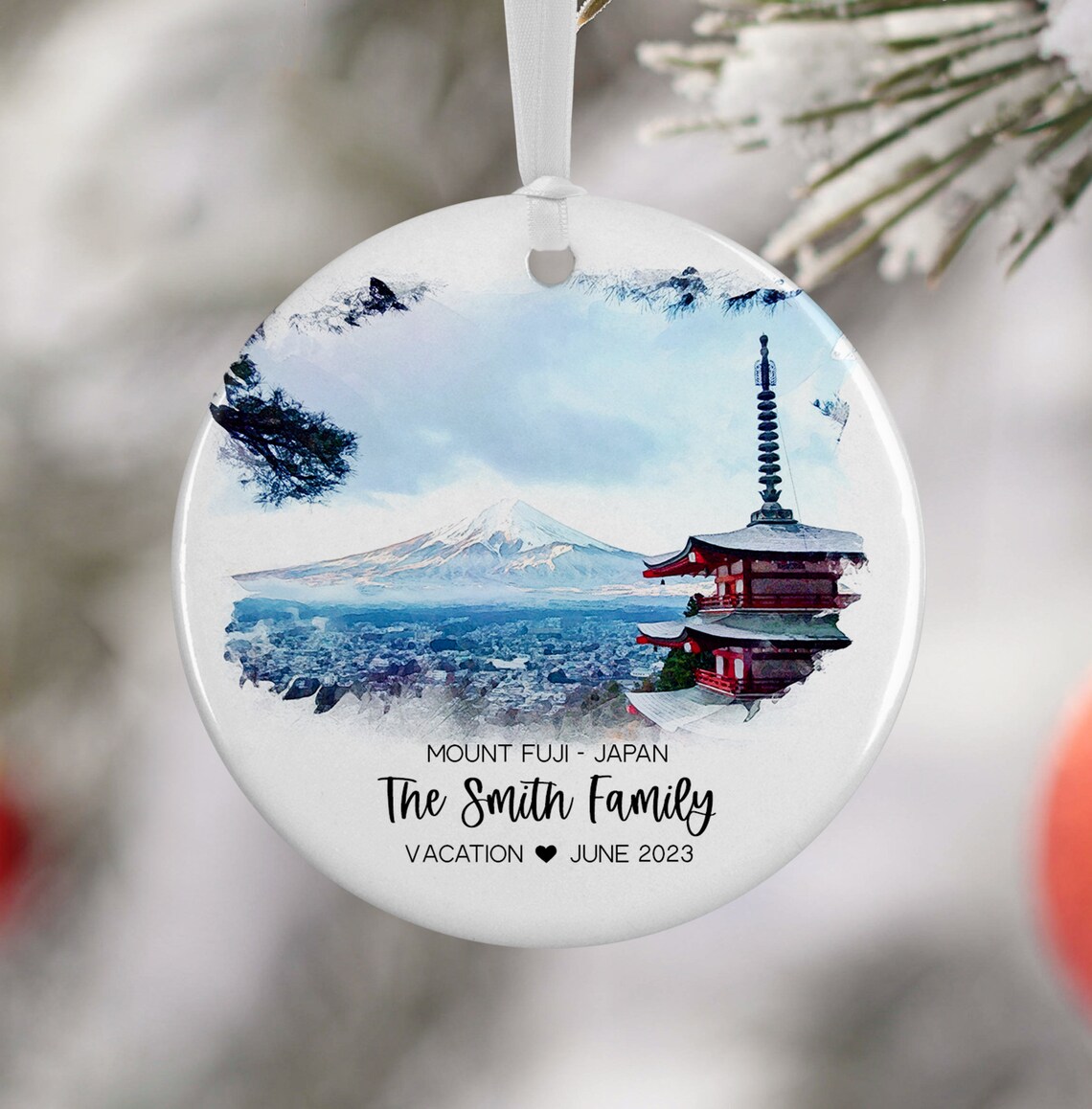 Mount Fuji Japan Watercolor Travel Poster