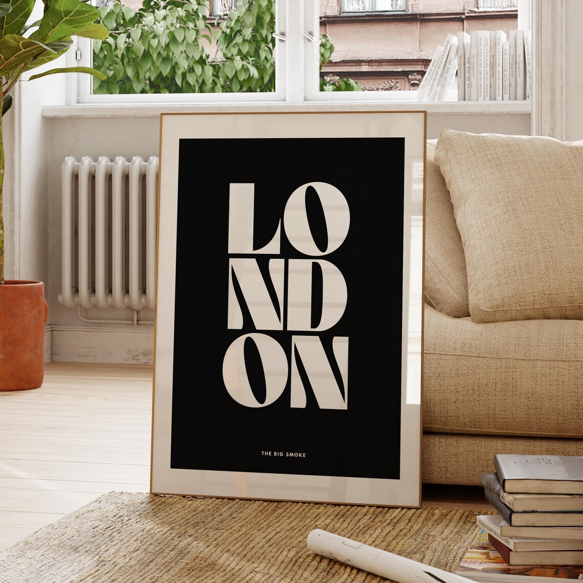 London Typography Art Big Bold Letters The Big Smoke Modern City Poster