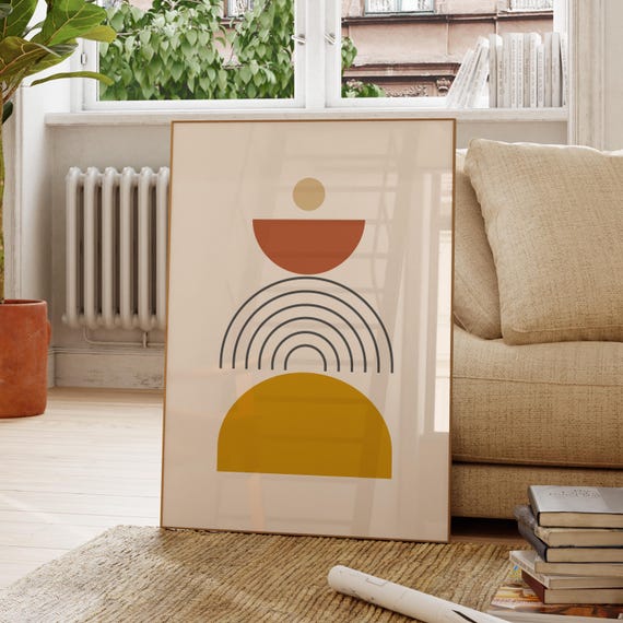 Sunrise Sunset Minimal Wall Art Abstract Neutral Poster Simple Bedroom Decor Scandinavian Style Print Colorful Modern