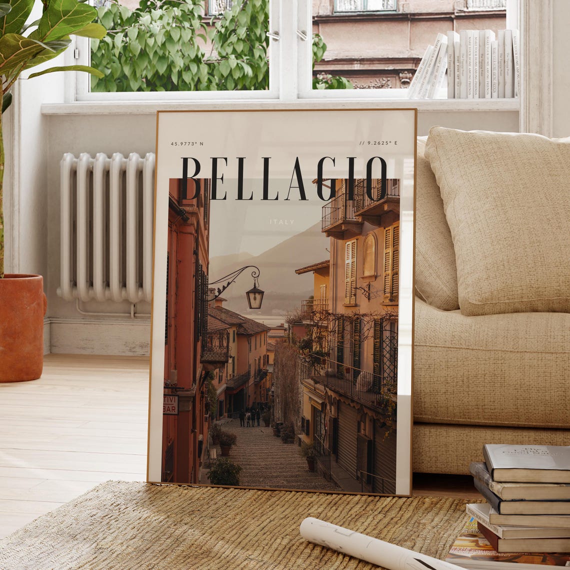 Bellagio Italy Modern Travel Wall Art Design Color Print Wanderlust Decor Home Office Lover Gift