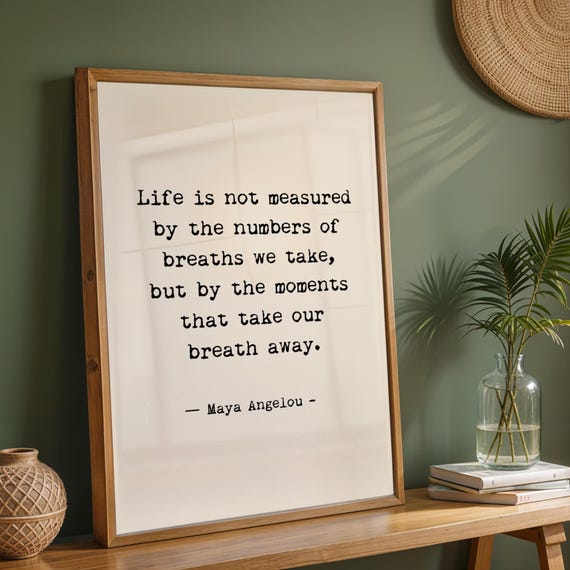 Maya Angelou Quote Typography Poster Minimalist Wall Art Inspirational Decor