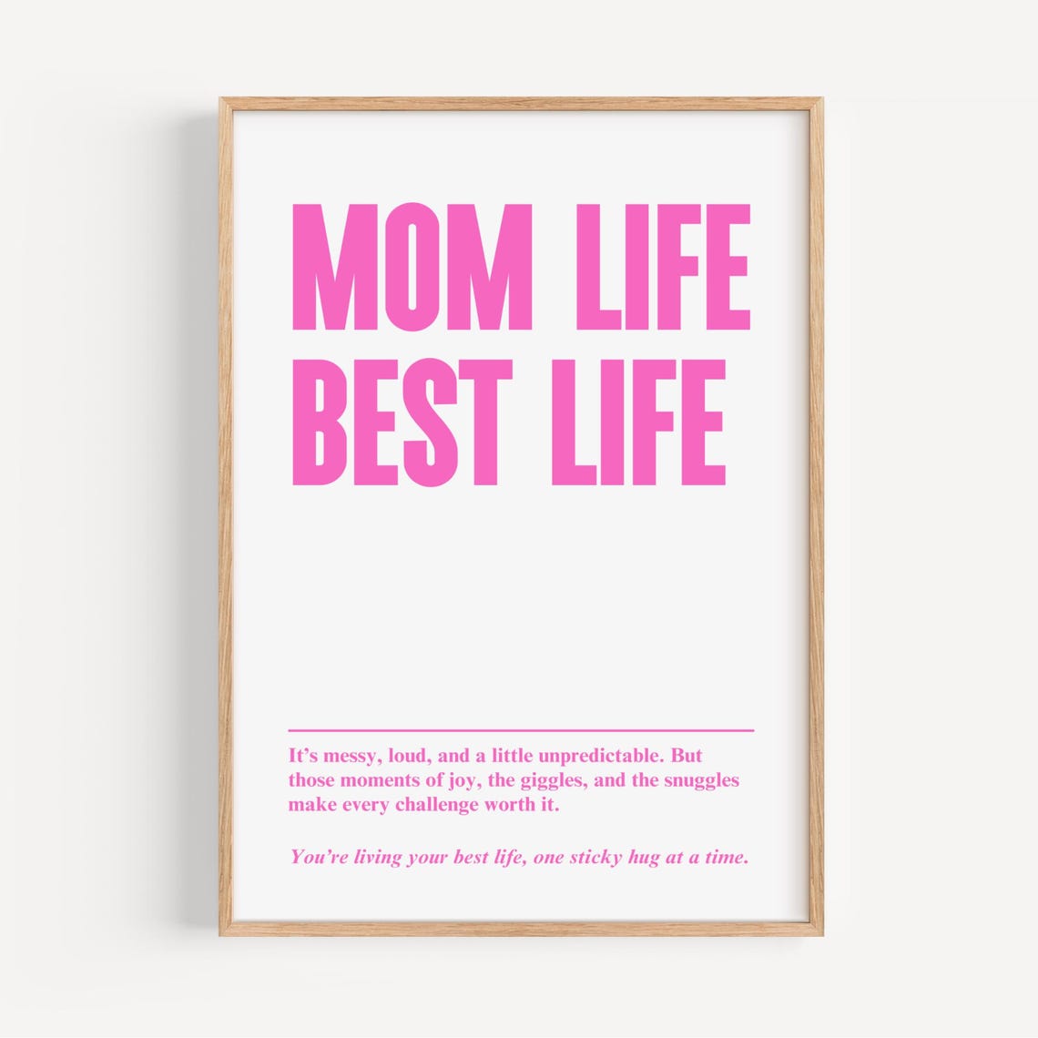 Mum Life Best Typography Poster Gift For Mom Motivational Quotes Print Home Decor Mothers Day Wall Art