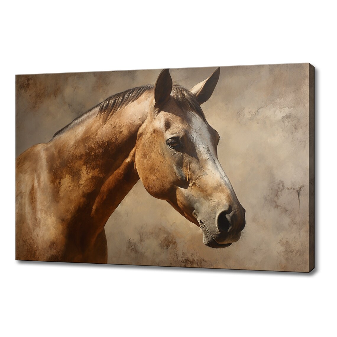 Chestnut Horse Portrait Golden Light Vintage Equestrian Art Poster