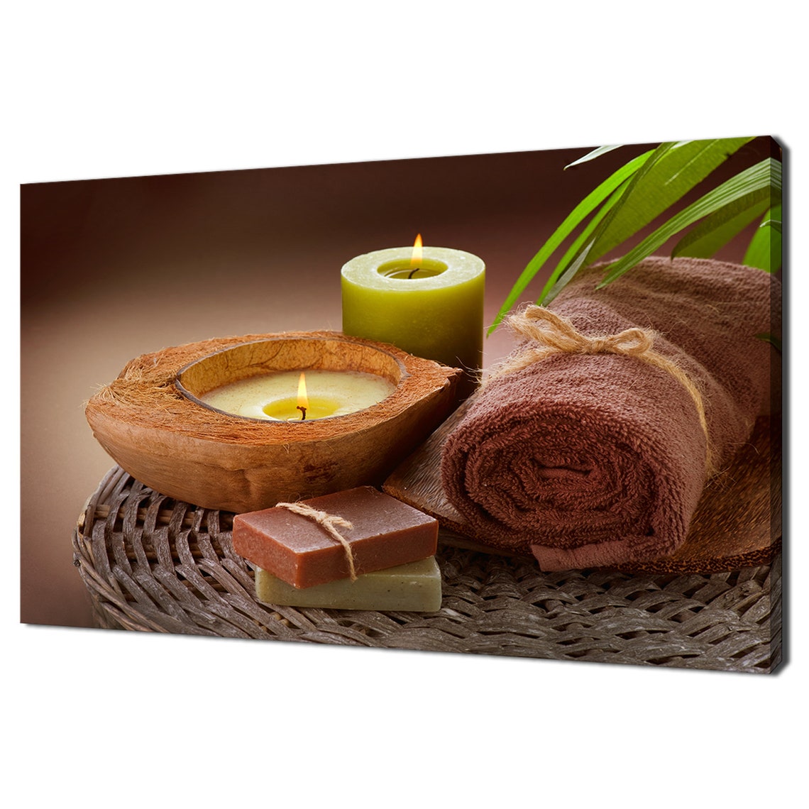 Relaxing Spa Candles Towel Soap Bathroom Zen Decor Wall Print