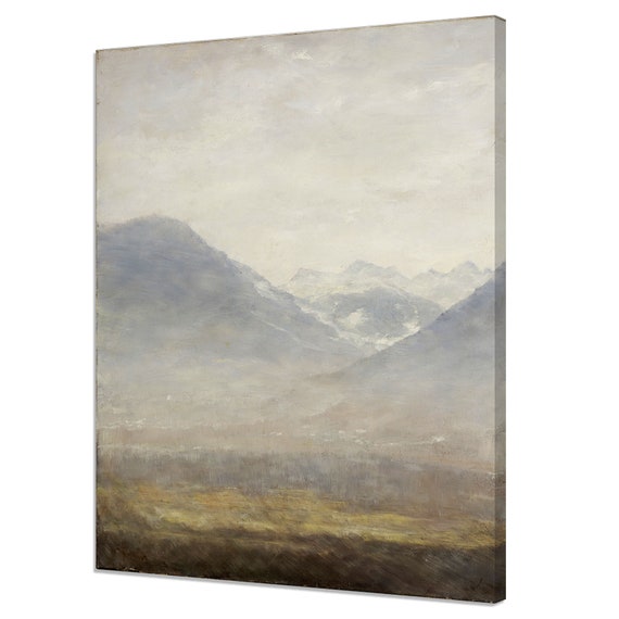 Victorian Mountains Landscape Painting Vintage Oil Painting Print Landscape Antique Victorian Wall Art Vintage Wall Decor