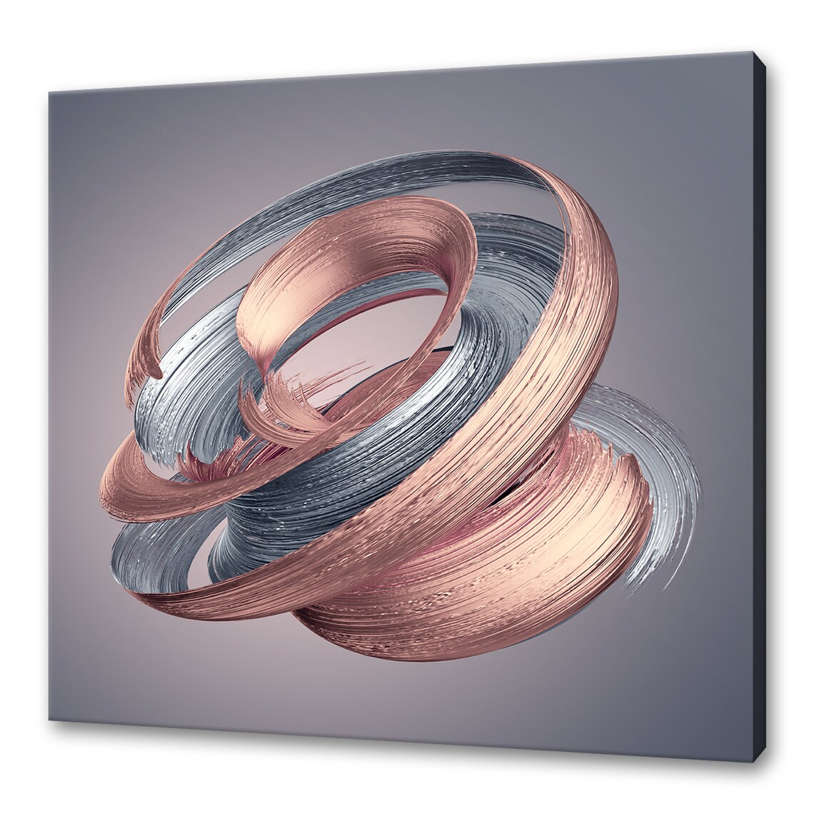 Abstract Rose Gold Swirl, Modern Wall Art Print