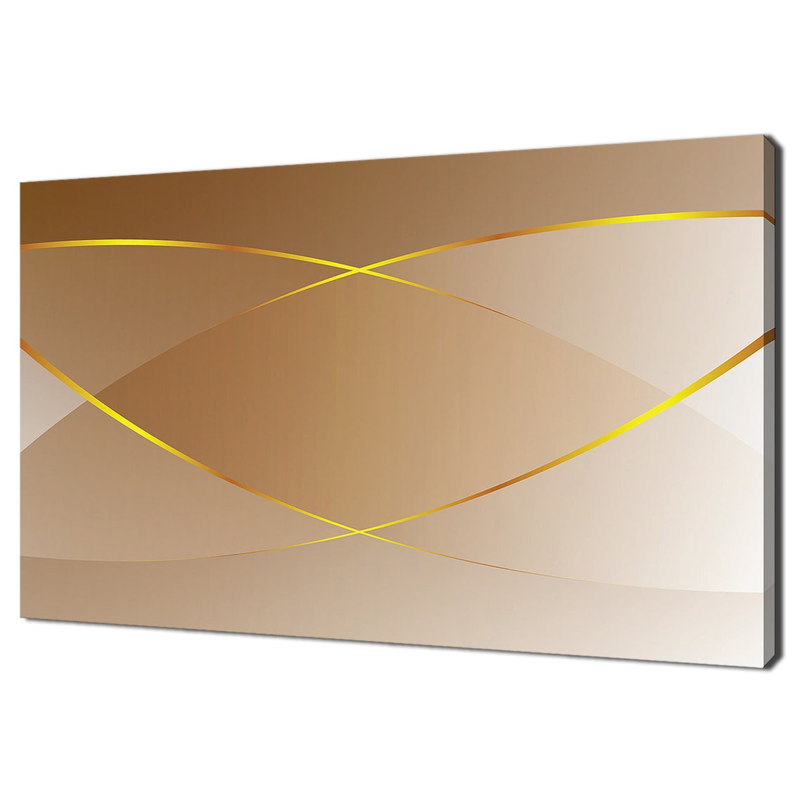 Elegant Brown Gold Curved Lines Minimalist Abstract Modern Wall Poster