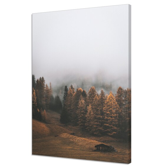 Old Abandoned House In A Foggy Mountains Trees Modern Design Home Decor Print Wall Art Picture