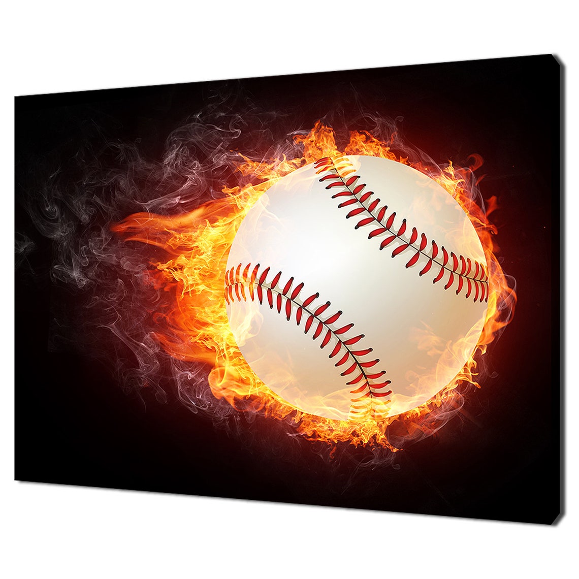Baseball Burning On Fire Sport Modern Design Home Decor Print Wall Art Picture