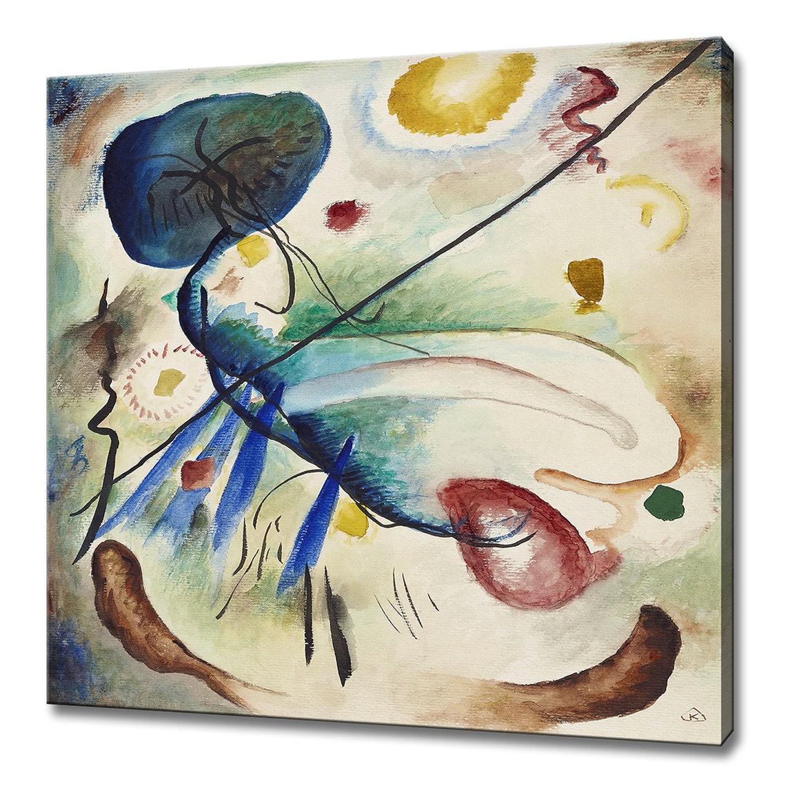 Wassily Kandinsky Aquarell Mit Strich 1912 Iconic Modern Design Abstract Decor Reproduction Print Wall Art Picture