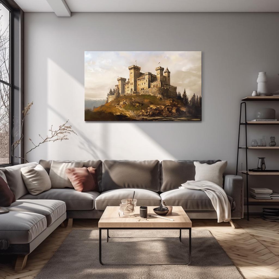 Medieval Stone Castle On Rocky Hill By Water Timeless Vintage Poster - Image 4