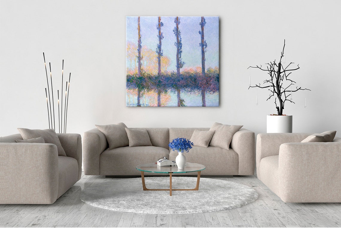 Claude Monet The Four Trees 1891 Poplars Impressionist Art Print - Image 2