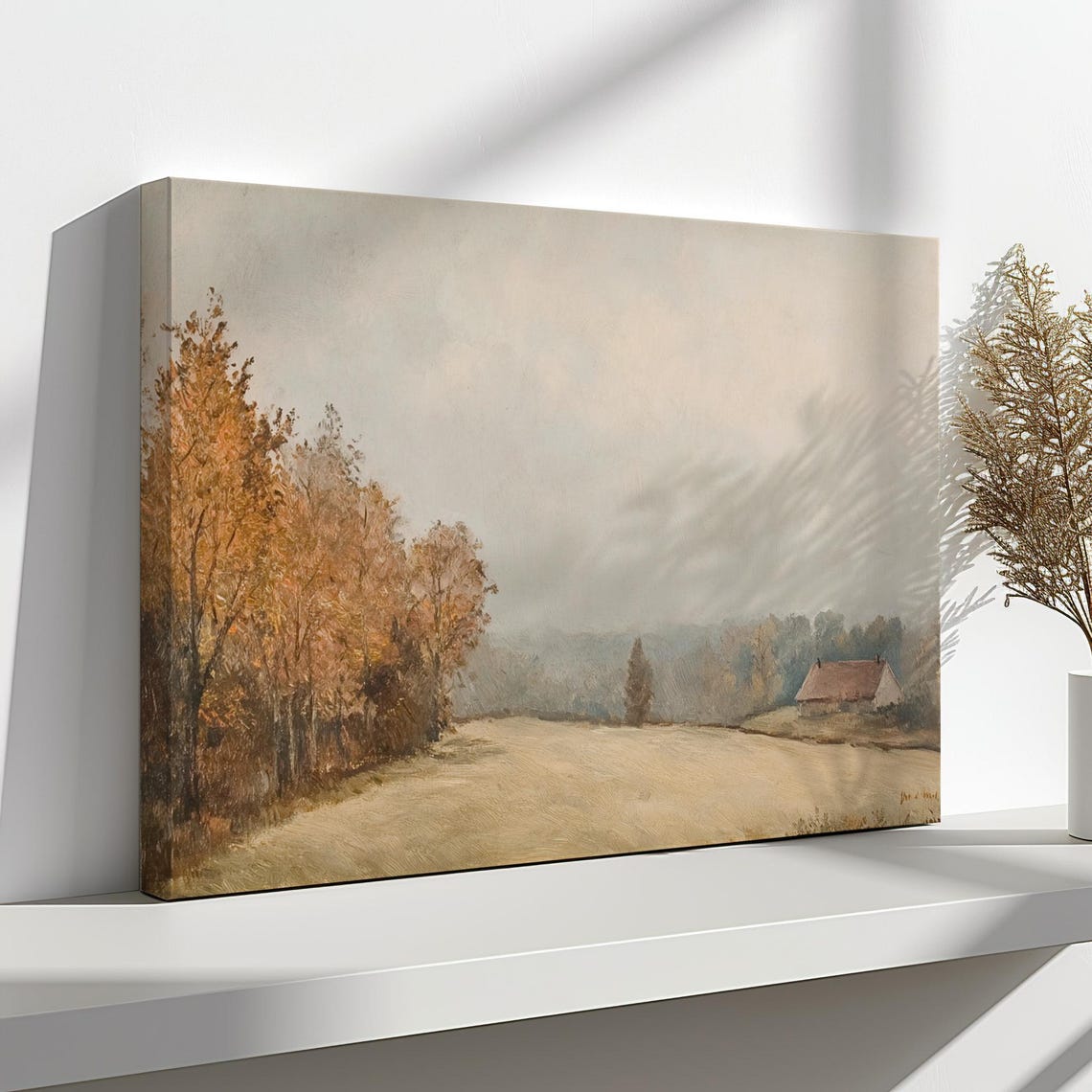 Autumn Landscape Vintage Countryside Cottage Painting Style Print Farmhouse Decor Art Nature Picture Wall Hanging Fine Art Print - Image 4