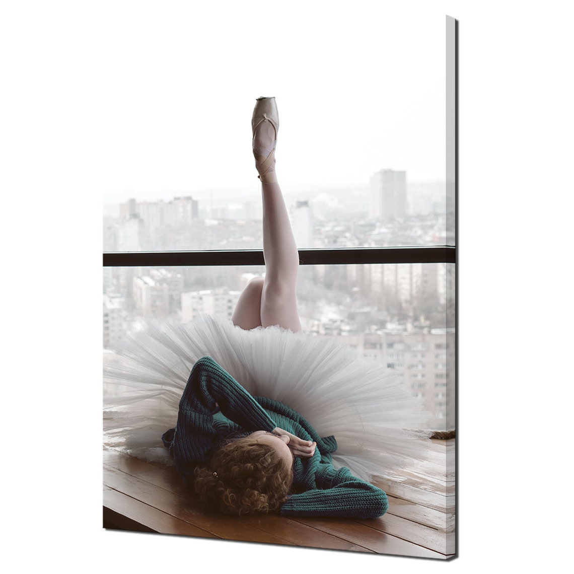 Ballerina Legs Up at Window White Tutu Urban Dance Photo Print