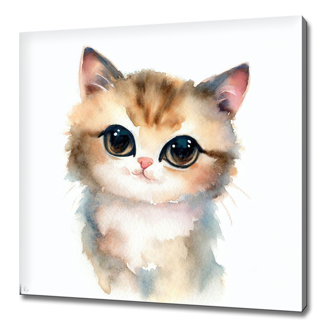 Cute Kitten Tiger Lion Cub Watercolor Art Nine Panel Nursery Poster - Image 3