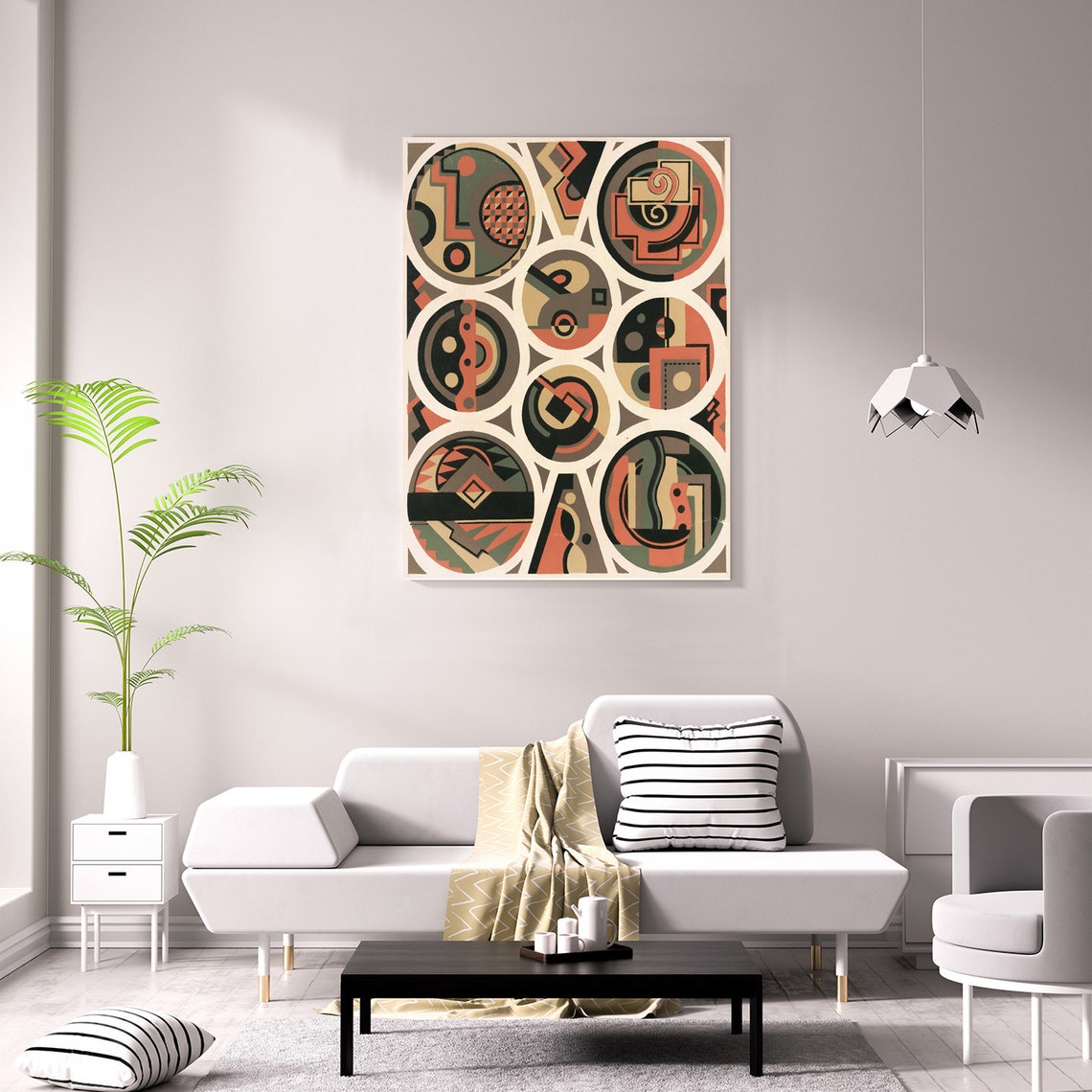 Georges Valmier Decors Et Couleurs Pl 12 1930 Circles Art Deco Print - Image 2