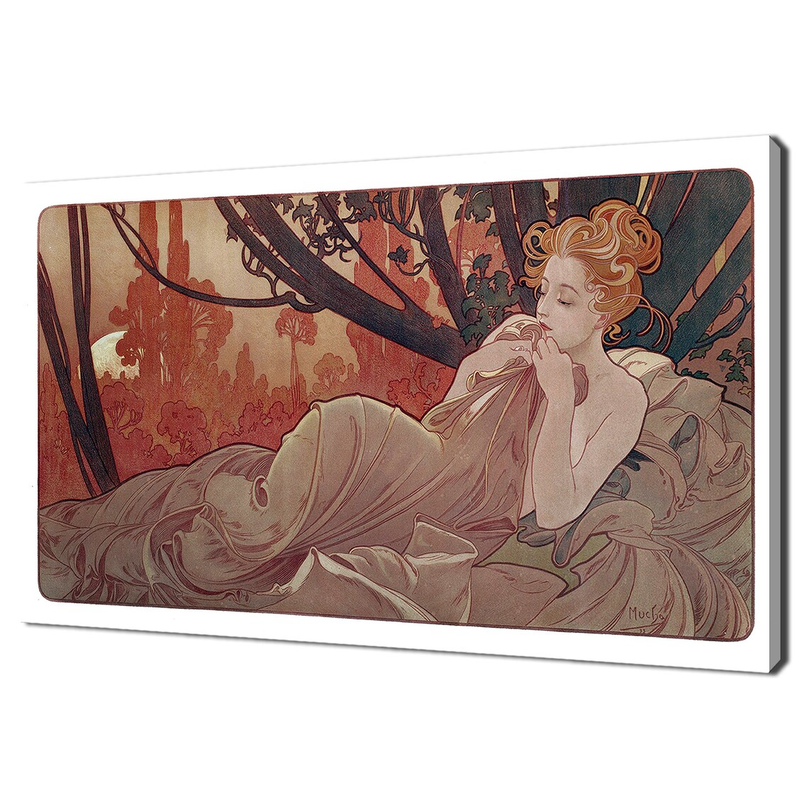 Alphonse Mucha Dawn 1899 Art Nouveau Woman Classic Reproduction Poster