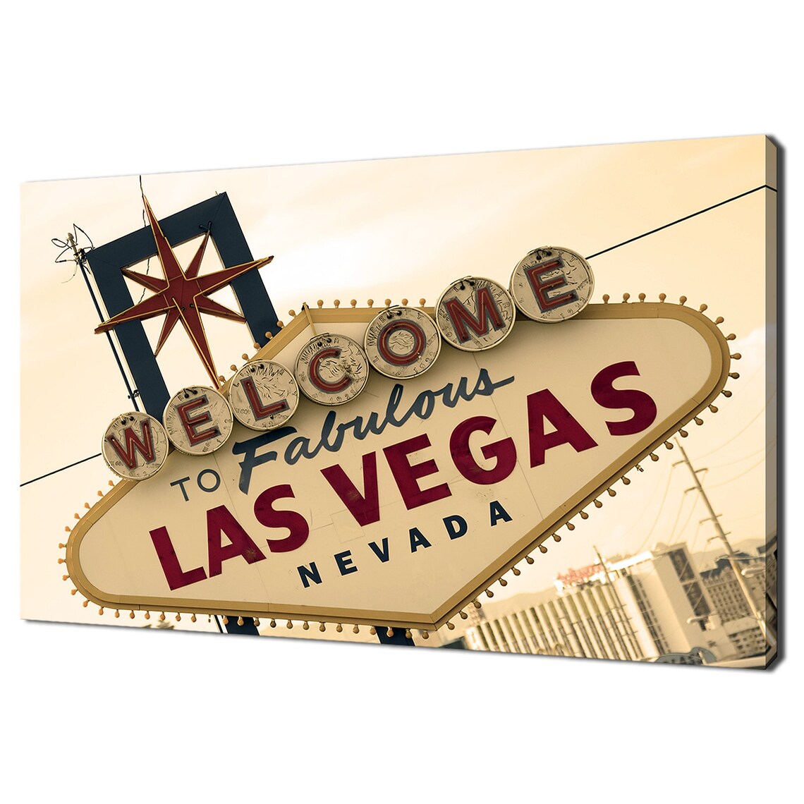 Welcome To Fabulous Las Vegas Sign Nevada Vintage Style Travel Poster