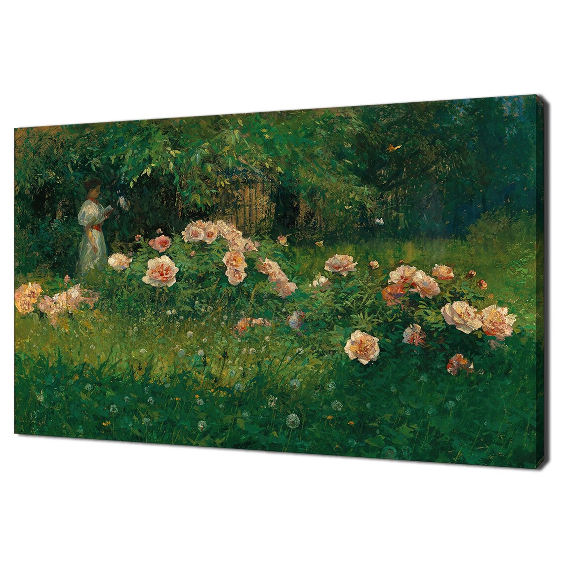 A Rose Garden Alois Kalvoda Landscape Flowers Art Beautiful Nature Print Wall Art Vintage Painting Print Botanical Wall Art
