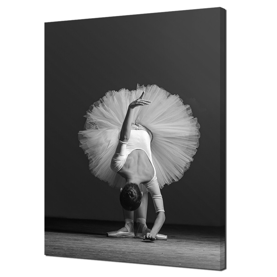 Black And White Ballerina Dancer Tutu Studio Pose Ballet Art Wall Poster