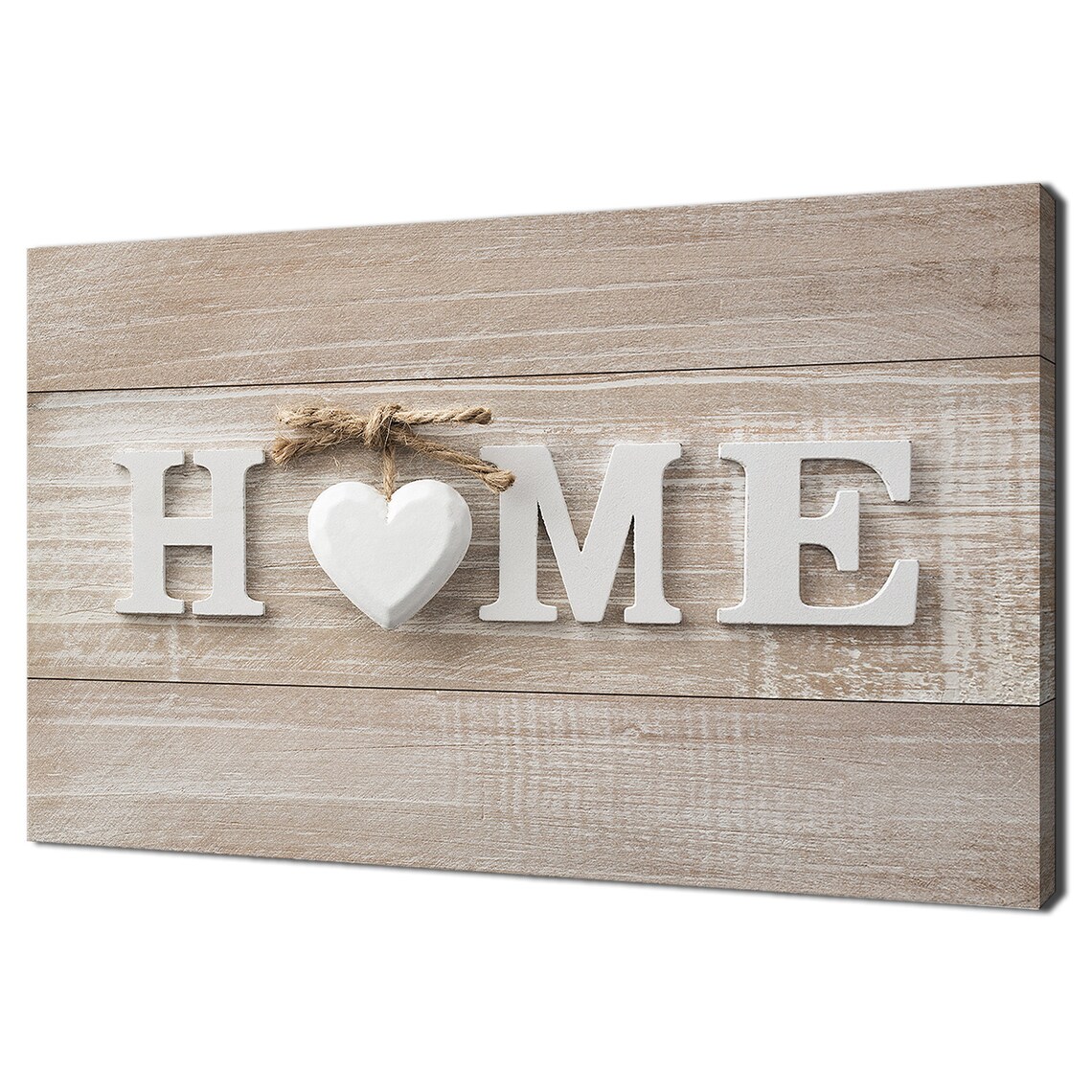 Home Sign Rustic Wooden Letters With Heart Farmhouse Wall Art Print