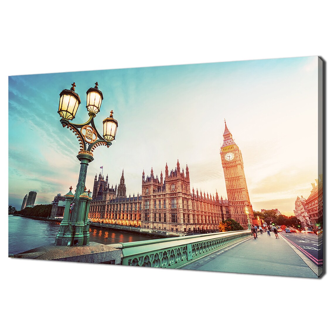 London Big Ben Houses Of Parliament Sunset Bridge River View Poster