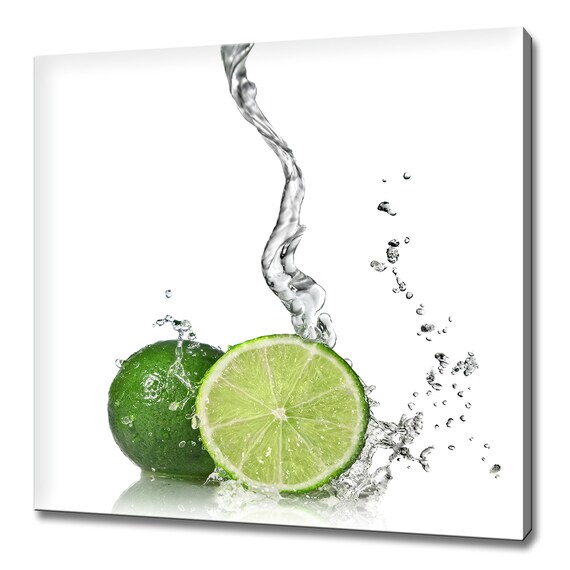 Water Splash On Green Lime Fruits Kitchen Modern Design Home Decor Print Wall Art Picture