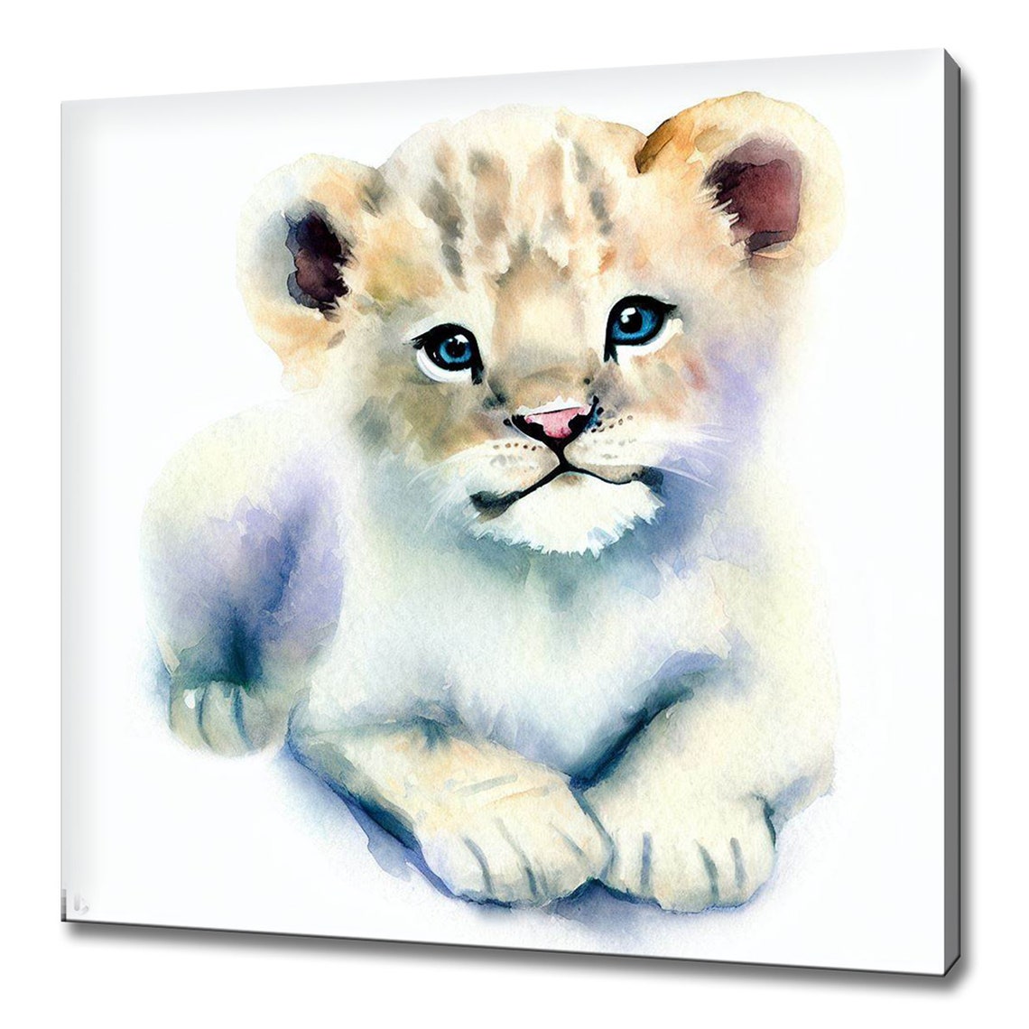Cute Kitten Tiger Lion Cub Watercolor Art Nine Panel Nursery Poster - Image 2